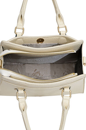 Orta Boy Günlük Uzun Askılı Tote Tasarım Kadın El ve Omuz Çantası LV930977 Krem