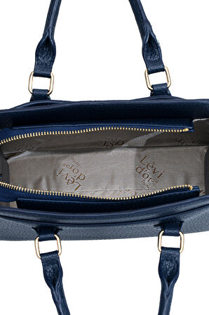 Orta Boy Günlük Uzun Askılı Tote Tasarım Kadın El ve Omuz Çantası LV930977 Lacivert