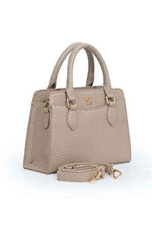 Orta Boy Günlük Uzun Askılı Tote Tasarım Kadın El ve Omuz Çantası LV930977 Vizon