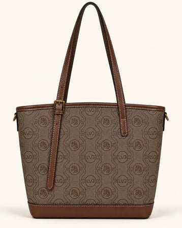Otantik Logo Detaylı Günlük Orta Boy Shopper Kadın Omuz Çantası Camel