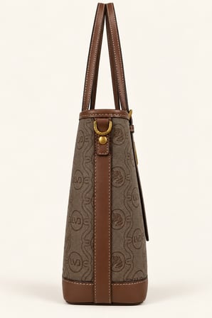 Otantik Logo Detaylı Günlük Orta Boy Shopper Kadın Omuz Çantası Camel
