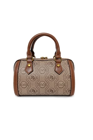 Unicorn Baskılı Mini Boy Speedy Tasarım Kadın El ve Omuz Çantası Camel