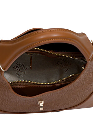 Orta Boy Günlük Uzun Askılı Şık Tasarım Kadın El ve Omuz Çantası LV930978 Taba