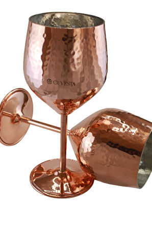 Cuvesta El Yapımı Zarif Bakır Dövme Desenli Kokteyl Bardak 20x8cm