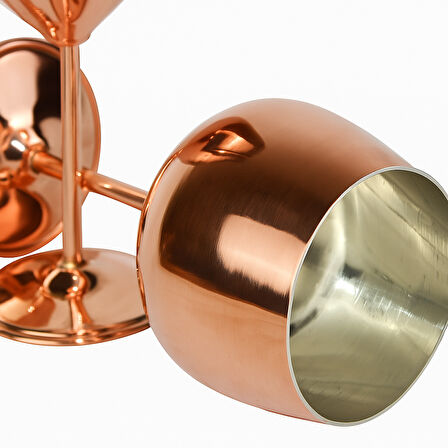 Cuvesta Şık,Modern El Yapımı Bakır Kırmızı Kokteyl Bardak 20x8cm