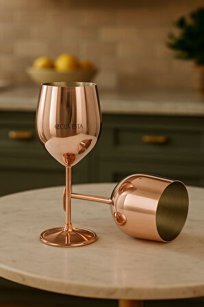 Cuvesta Şık,Modern El Yapımı Bakır Kırmızı Kokteyl Bardak 20x8cm