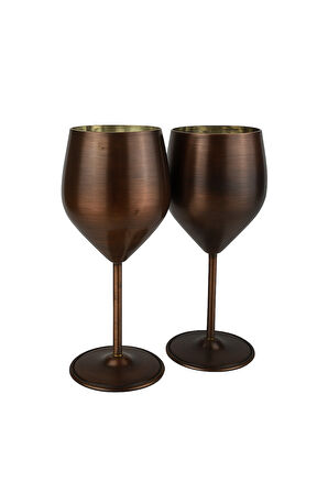 Cuvesta Modern El Yapımı Bakır Oksit Renk Kokteyl Bardak 20x8cm