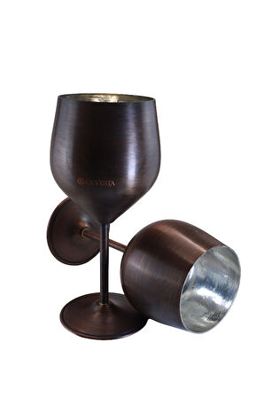 Cuvesta Modern El Yapımı Bakır Oksit Renk Kokteyl Bardak 20x8cm