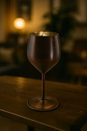 Cuvesta Modern El Yapımı Bakır Oksit Renk Kokteyl Bardak 20x8cm