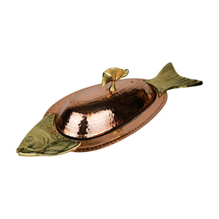 Cuvesta Modern El Yapımı Bakır Balık Servis Tabağı 50cm