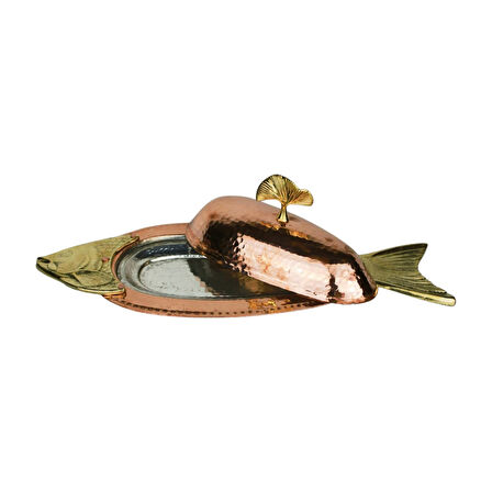 Cuvesta Modern El Yapımı Bakır Balık Servis Tabağı 50cm