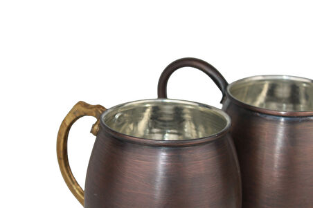 Cuvesta Modern El Yapımı Klasik Bakır Bardak Oksit Renk 8x10cm