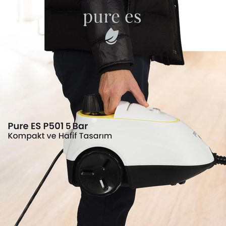 PURE ES P501 5 Bar Yüksek Basınçlı Buharlı Temizleyici Beyaz