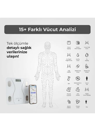 Pure Es CS01 Akıllı Vücut Kitle Endeksli Dijital Baskül