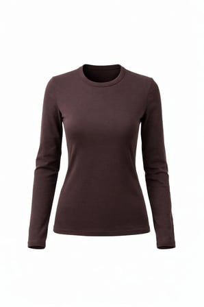 Kadın 2'li Basic Uzun Kol Bisiklet Yaka Likrasız Slim Fit Tişört