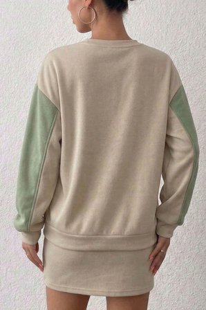 Rahat Kesim Slogan Baskılı Şardonlu Oversize Sweatshirt