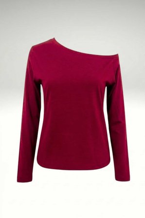 Siyah Beyaz Çizgili Kadın Düşük Omuz Kayık Yaka Rahat Kesim Uzun Kollu T-Shirt