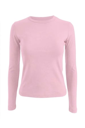 Kadın Esnek Kumaşlı Vücuda Oturan Slim Fit Uzun Kollu Lacivert T-Shirt