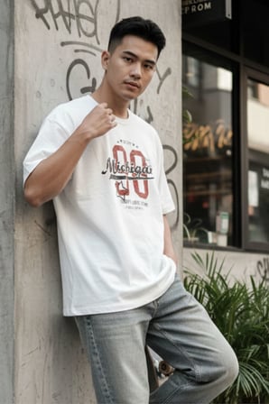 Unısex Erkek/Kadın Özel Baskılı Oversize Pamuklu Bisiklet Yaka T-Shirt