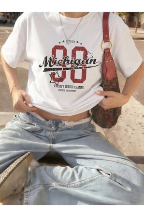 Unısex Erkek/Kadın Özel Baskılı Oversize Pamuklu Bisiklet Yaka T-Shirt