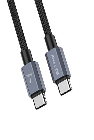 60W  Type-C to Type-C Şarj & Data Kablosu Siyah