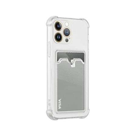 iPhone 12 Pro Max Silikon Kartlıklı Koruma Kılıfı  Beyaz