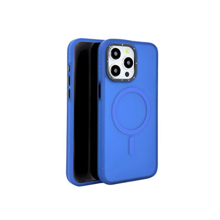 MagSafe Uyumlu iPhone 15 Pro Max Kılıf Mavi