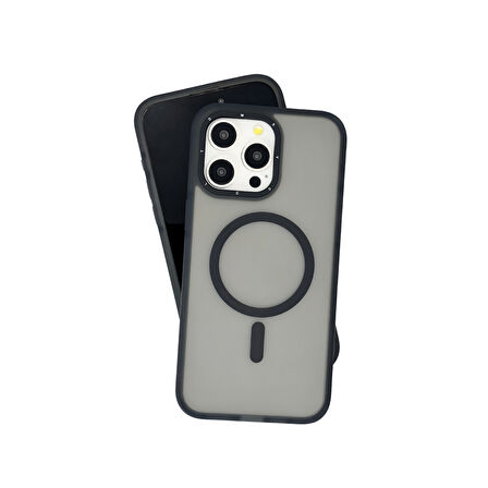 MagSafe Uyumlu iPhone 15 Pro Max Kılıfı Siyah
