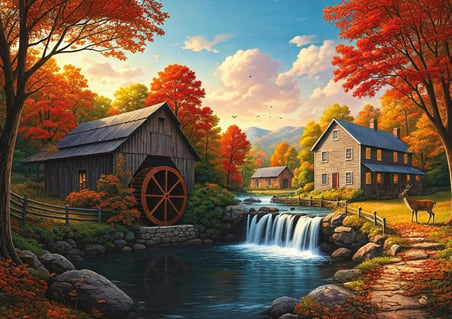 Art Puzzle Geyikli Şelale 1000 Parça Puzzle