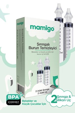 Bebek Burun Yıkama Enjektörü 2'li Nazal Aspiratör Şırınga Temizleme Aparatı