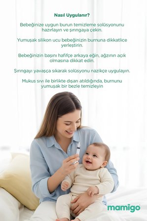 Bebek Burun Yıkama Enjektörü 2'li Nazal Aspiratör Şırınga Temizleme Aparatı