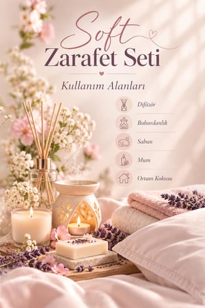 Soft Zarafet Seti 4’lü Esansiyel Koku Yağı – Difüzör ve Buhurdanlık Esansı