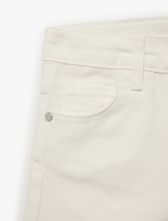 Cepli Pamuklu Kesik Paça Basic Denim Şort