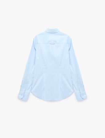 Pamuklu Slim Fit Nakış Detaylı Uzun Kollu Poplin Gömlek