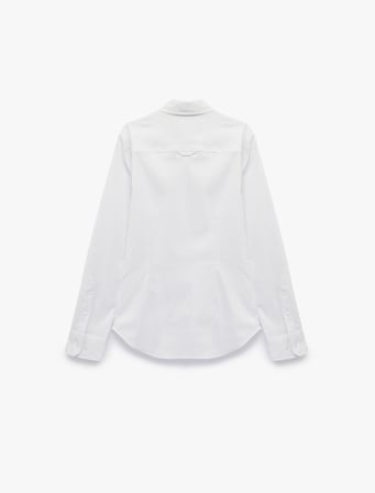 Pamuklu Slim Fit Nakış Detaylı Uzun Kollu Poplin Gömlek