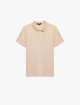 Pamuklu Pike Kumaş Kısa Kollu Polo Yaka Baskılı Slim Fit Tişört