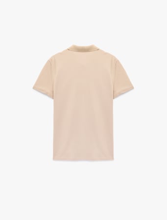 Pamuklu Pike Kumaş Kısa Kollu Polo Yaka Baskılı Slim Fit Tişört
