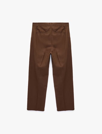 Regular Fit Cepli Pamuk Keten Karışımlı Pileli Pantolon