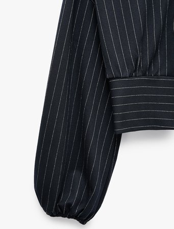 Slim Fit Uzun Kollu Fermuarlı Çizgili Kapüşonlu Sweatshirt