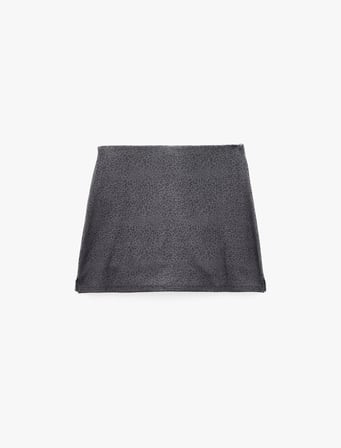 Yüksek Bel Slim Fit Leopar Desenli Spor Şort Etek
