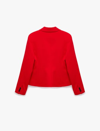 Regular Fit Uzun Kollu Geniş Yaka Düğmeli Dikiş Detaylı Cepli Blazer Ceket