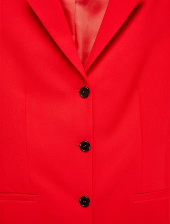 Regular Fit Uzun Kollu Geniş Yaka Düğmeli Dikiş Detaylı Cepli Blazer Ceket