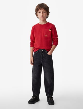 Pamuklu Cepli Rahat Kesim Balon Form Denim Pantolon