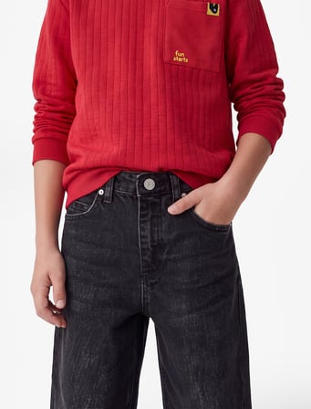 Pamuklu Cepli Rahat Kesim Balon Form Denim Pantolon