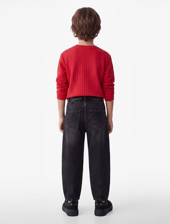 Pamuklu Cepli Rahat Kesim Balon Form Denim Pantolon