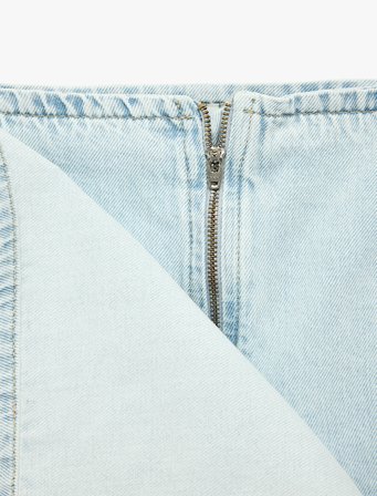 Rahat Kalıp Bağlama Detaylı Pamuklu Mini Denim Şort Etek