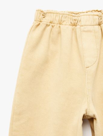 Pamuklu Beli Lastikli Loose Fit Barrel Denim Pantolon