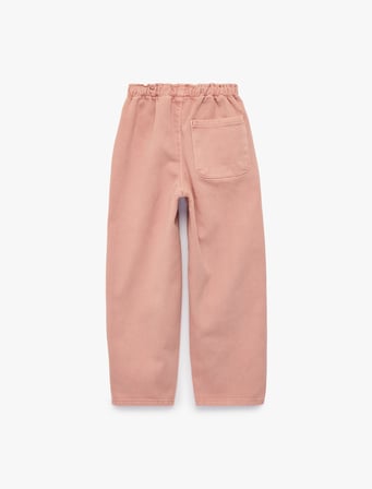 Pamuklu Beli Lastikli Loose Fit Barrel Denim Pantolon