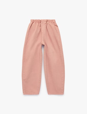 Pamuklu Beli Lastikli Loose Fit Barrel Denim Pantolon