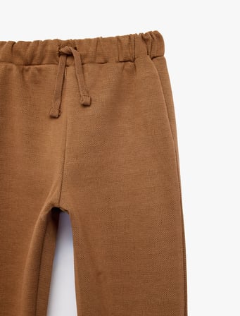 Beli Lastikli Cepli Pamuklu Eşofman Altı